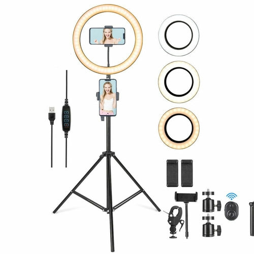 LED Ring Light With Phone Tripod Stand Kit 10" - Aubaines À GO-GO