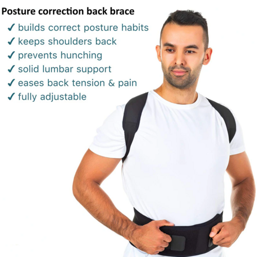 Posture Corrector Support Magnetic Back Shoulder Brace Belt Band For - Aubaines À GO-GO