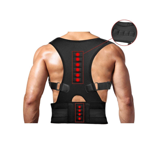 Posture Corrector Support Magnetic Back Shoulder Brace Belt Band For - Aubaines À GO-GO