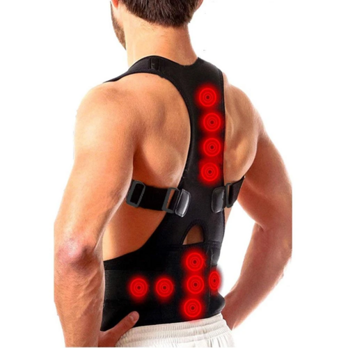 Posture Corrector Support Magnetic Back Shoulder Brace Belt Band For - Aubaines À GO-GO