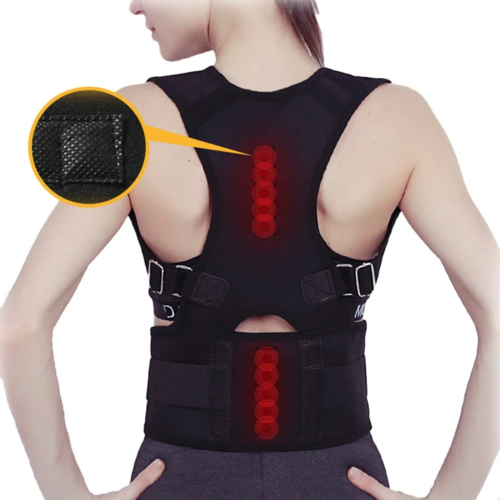 Posture Corrector Support Magnetic Back Shoulder Brace Belt Band For - Aubaines À GO-GO