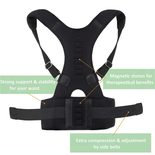 Posture Corrector Support Magnetic Back Shoulder Brace Belt Band For - Aubaines À GO-GO