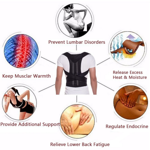 Adjustable Posture Corrector Low Back Support Shoulder Brace Belt For - Aubaines À GO-GO