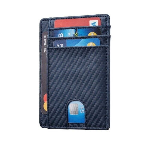 Mens Leather Slim Wallet Credit Card Holder RFID Blocking Pocket ID - Aubaines À GO-GO
