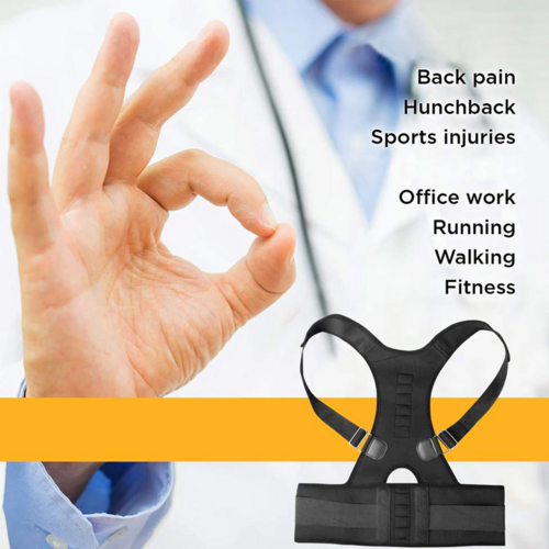 Posture Corrector Support Magnetic Back Shoulder Brace Belt Band For - Aubaines À GO-GO