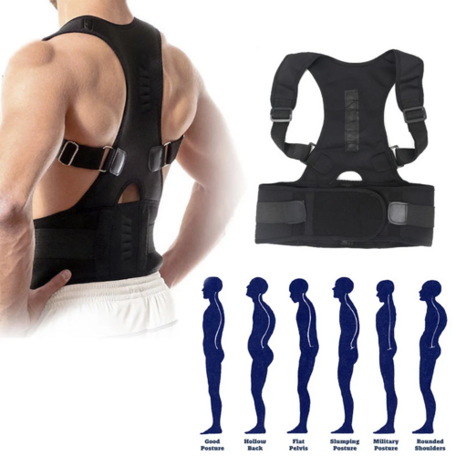 Posture Corrector Support Magnetic Back Shoulder Brace Belt Band For - Aubaines À GO-GO