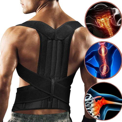 Adjustable Posture Corrector Low Back Support Shoulder Brace Belt For - Aubaines À GO-GO