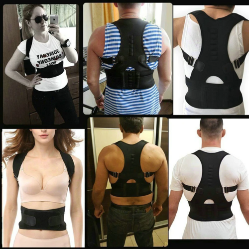 Posture Corrector Support Magnetic Back Shoulder Brace Belt Band For - Aubaines À GO-GO