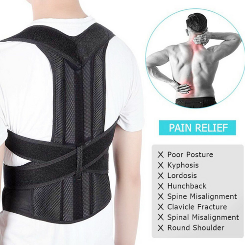 Adjustable Posture Corrector Low Back Support Shoulder Brace Belt For - Aubaines À GO-GO