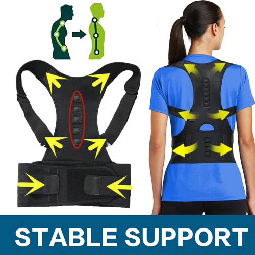 Posture Corrector Support Magnetic Back Shoulder Brace Belt Band For - Aubaines À GO-GO