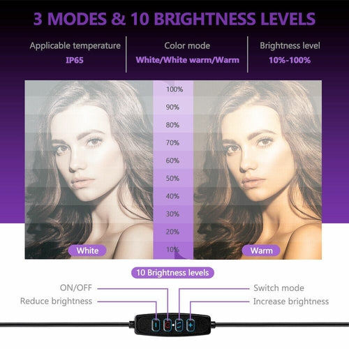 LED Ring Light With Phone Tripod Stand Kit 10" - Aubaines À GO-GO