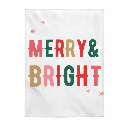Christmas Holiday Merry & Bright Plush Blanket Throw - Aubaines À GO-GO