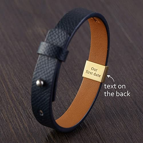 Custom Leather Bracelet Roman Numerals, Valentine Gifts for Boyfriend - Aubaines À GO-GO