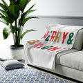Christmas Holiday Merry & Bright Plush Blanket Throw - Aubaines À GO-GO