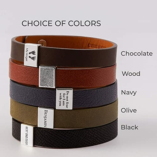 Custom Leather Bracelet Roman Numerals, Valentine Gifts for Boyfriend - Aubaines À GO-GO