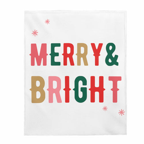 Christmas Holiday Merry & Bright Plush Blanket Throw - Aubaines À GO-GO