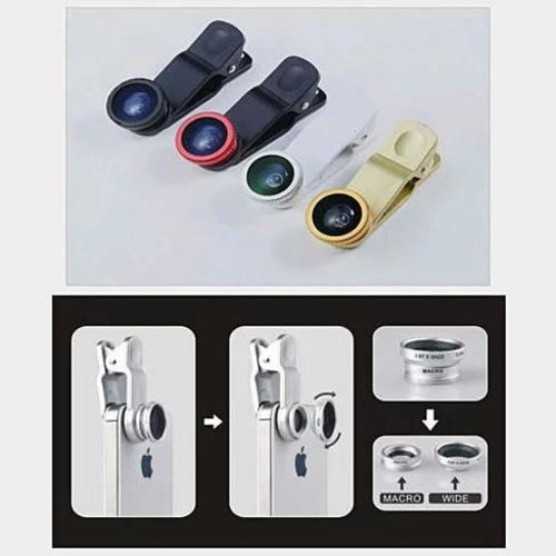 3-in-1 Universal Clip on Smartphone Camera Lens - 6 Colors - Aubaines À GO-GO