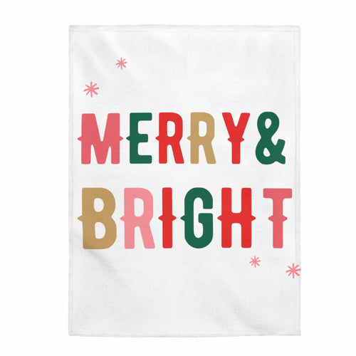Christmas Holiday Merry & Bright Plush Blanket Throw - Aubaines À GO-GO