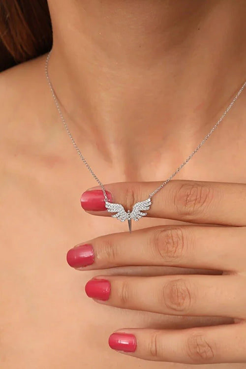 925 Sterling Silver Archangel Michael with White Stone for Women - Aubaines À GO-GO