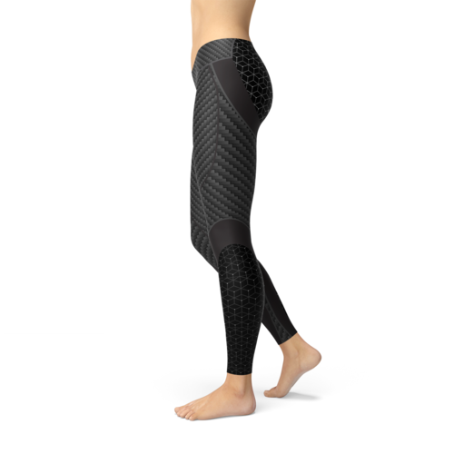 Womens Carbon Fiber Sports Leggings - Aubaines À GO-GO