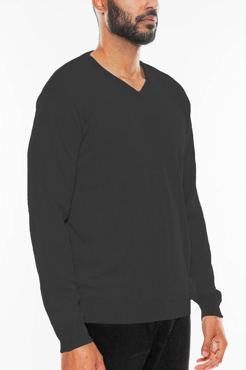Solid Vneck Knit Pullover Sweater - Aubaines À GO-GO