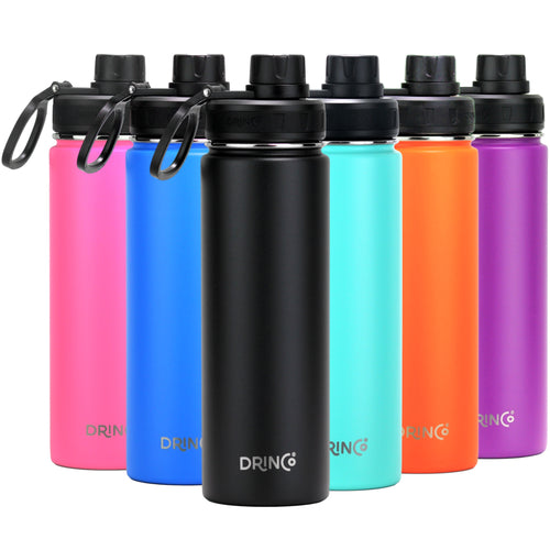 DRINCO® 22oz Stainless Steel Sport Water Bottle - Black - Aubaines À GO-GO