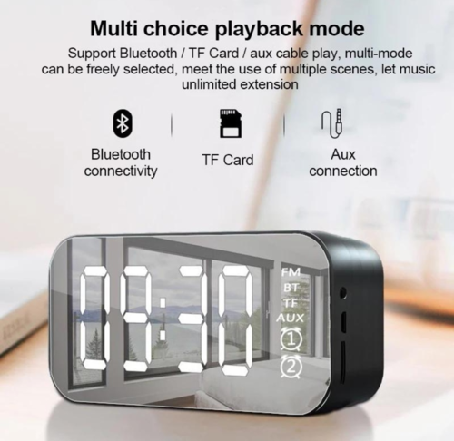 LED Display Alarm Clock Wireless Bluetooth Speakers - Aubaines À GO-GO