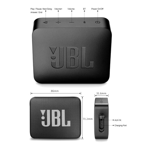 JBL GO 2 Wireless Bluetooth Speaker IPX7 Waterproof With Mic - Aubaines À GO-GO