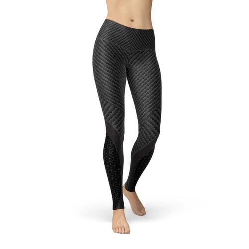 Womens Carbon Fiber Sports Leggings - Aubaines À GO-GO