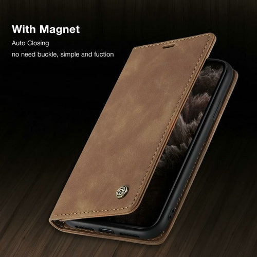 Luxury Magnetic Flip Wallet Case for iPhone 7, 8, X, 11, 12, 13 - Aubaines À GO-GO