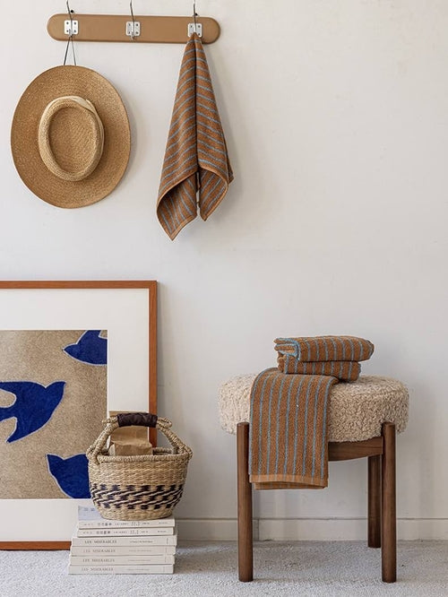 Ultra Soft Absorbent Retro Stripe Bath Towel - 100% Organic Cotton - Aubaines À GO-GO