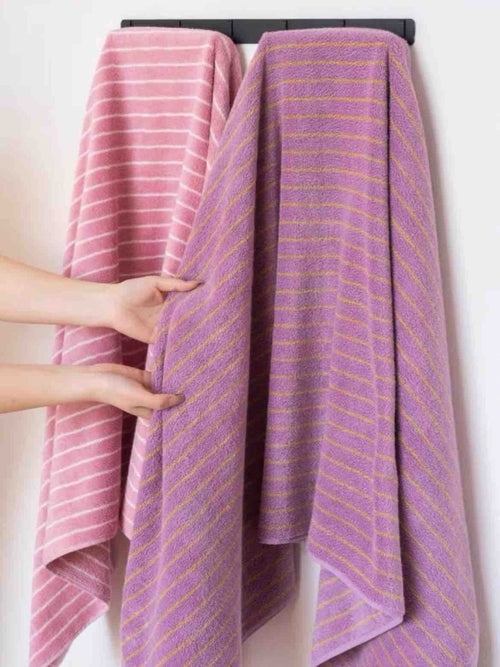 Ultra Soft Absorbent Retro Stripe Bath Towel - 100% Organic Cotton - Aubaines À GO-GO