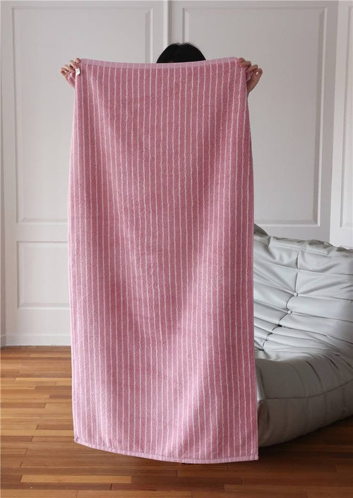 Ultra Soft Absorbent Retro Stripe Bath Towel - 100% Organic Cotton - Aubaines À GO-GO